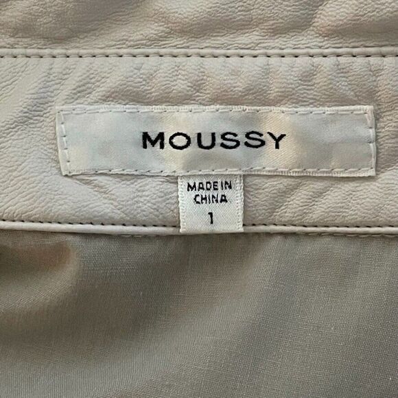 Womens Moussy Vintage White Faux Leather Maxi Dress Long Jacket Sz M - Picture 6 of 6